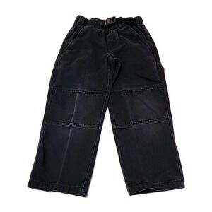 Lands End Iron Knee Pants Elastic Waist Belt School Chinos Navy Blue Boys Size 5